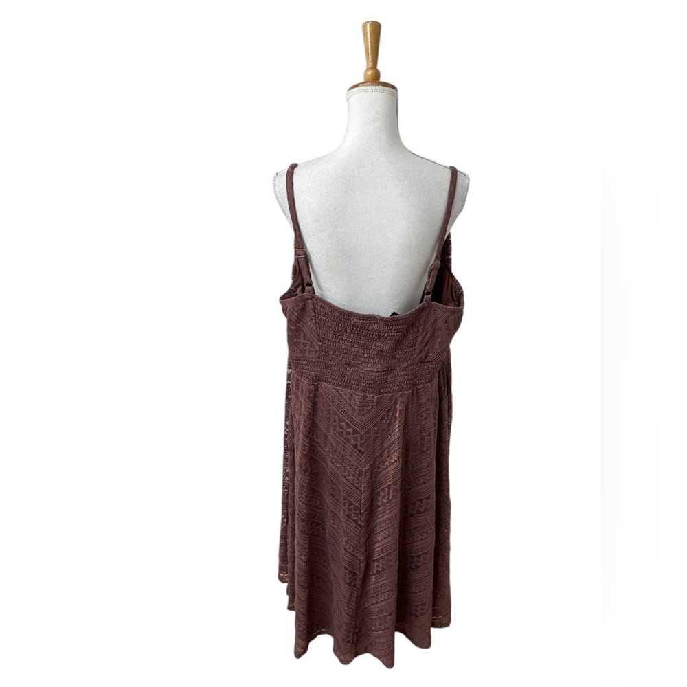 TORRID DRESS WOMENS SIZE 3/3X/22-24 MIDI LACE SKATER ROSE TAUPE - Picture 6 of 15